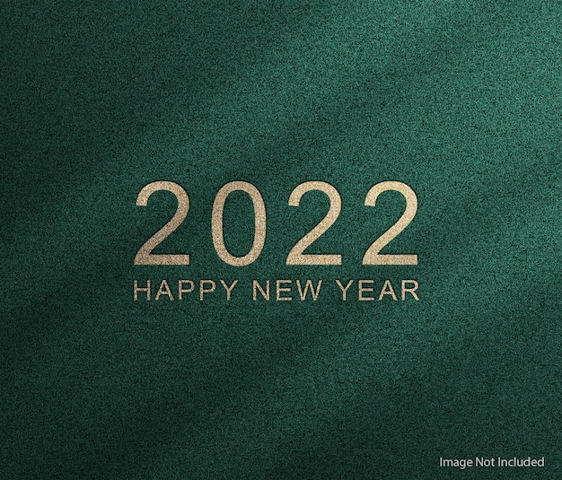 2022 logo mockup con testo di felice anno nuovo
