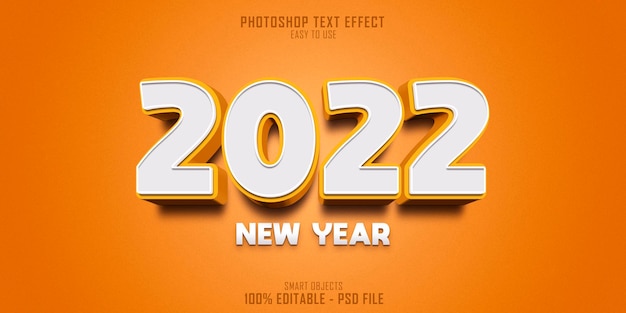 2022 New Year 3D Text Style Effect Template Design