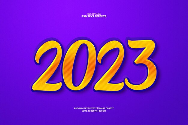 2023 3d editable psd text effect