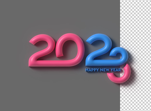2023 Bonne année 3D Rendu Texte Typographie Conception Bannière Affiche Illustration 3D