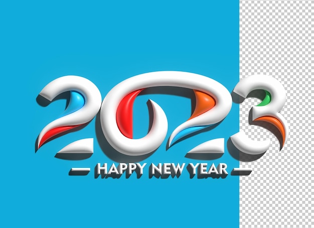 2023 Bonne année 3D Rendu Texte Typographie Conception Bannière Affiche Illustration 3D