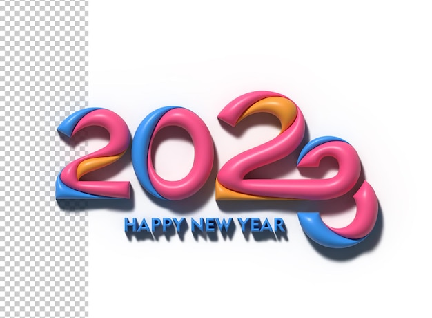 2023 Bonne année 3D Rendu Texte Typographie Conception Bannière Affiche Illustration 3D