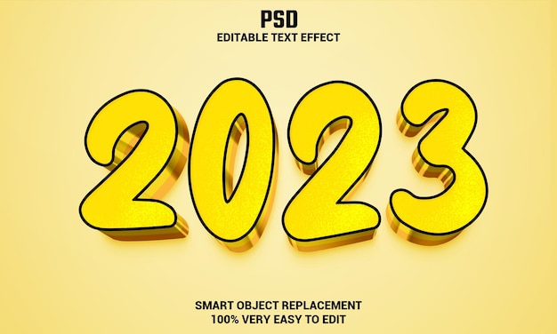 2023 efecto de texto editable en 3d con fondo PSD Premium