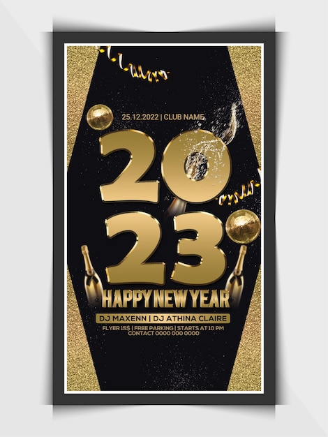 PSD 2023 neujahrsfeier party instagram web banner vorlage