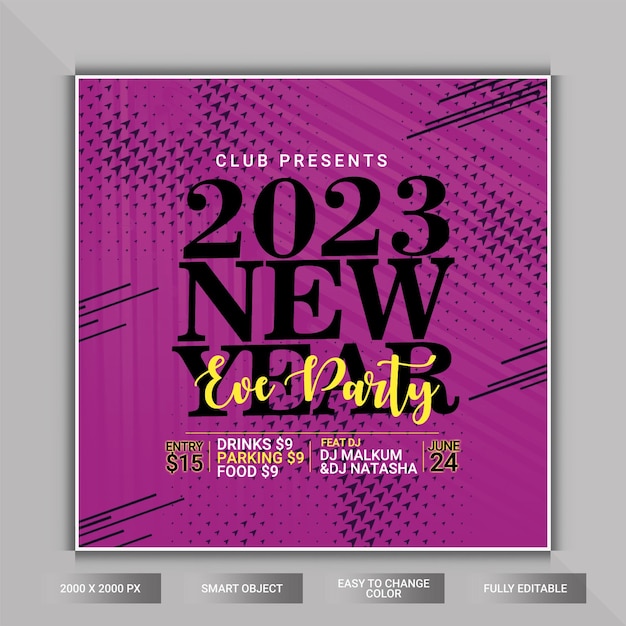 2023 neujahrsparty-flyer-vorlage