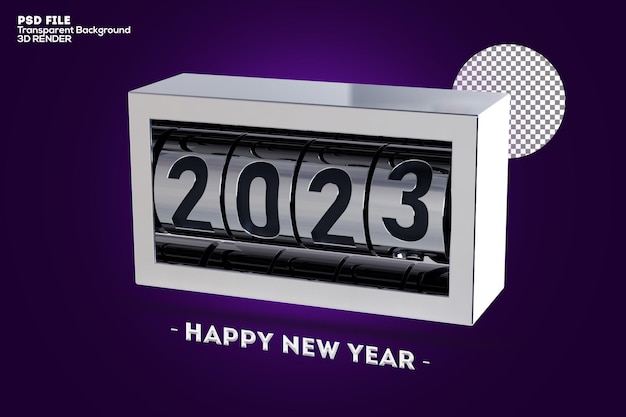 2023 new year 3d rendering isolated on transparent background