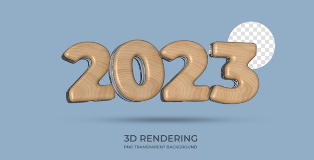 2023 Text Style 3d rendering transparent background