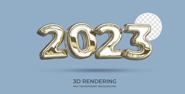 2023 Textstil 3D-Rendering transparenter Hintergrund