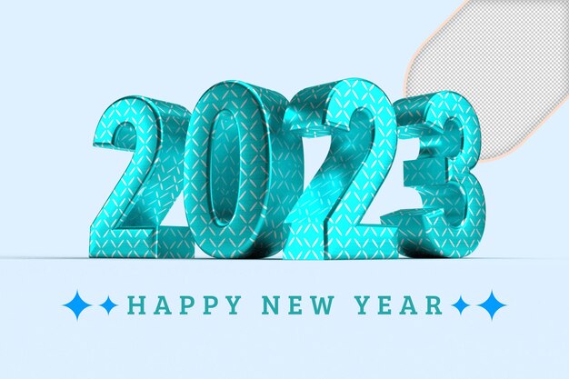 2023 vacaciones de decoración dorada sobre fondo transparente