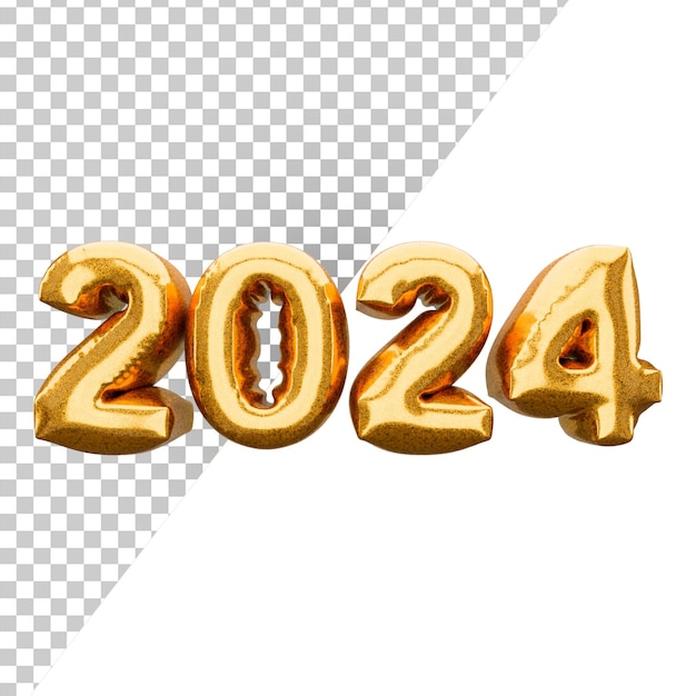 PSD 2024 3d golden text psd-datei