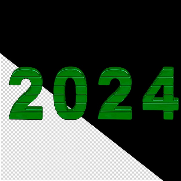 PSD 2024 ano novo verde 3d