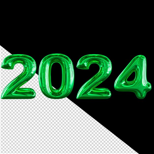 PSD 2024 ano novo verde 3d