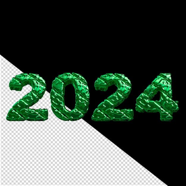 PSD 2024 ano novo verde 3d