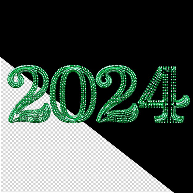 PSD 2024 ano novo verde 3d