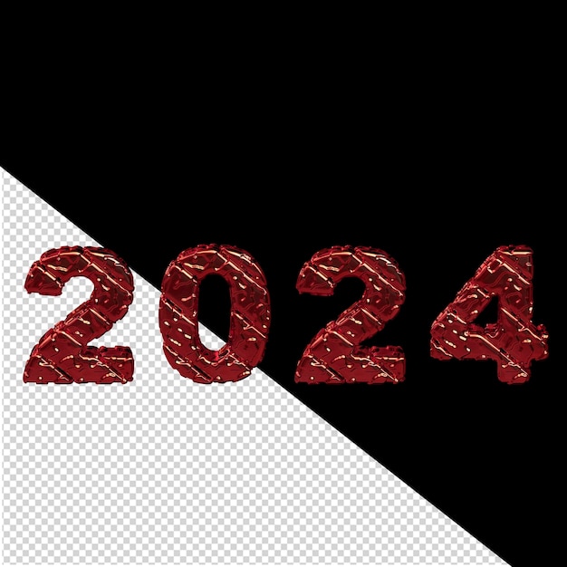 2024 año nuevo 3d