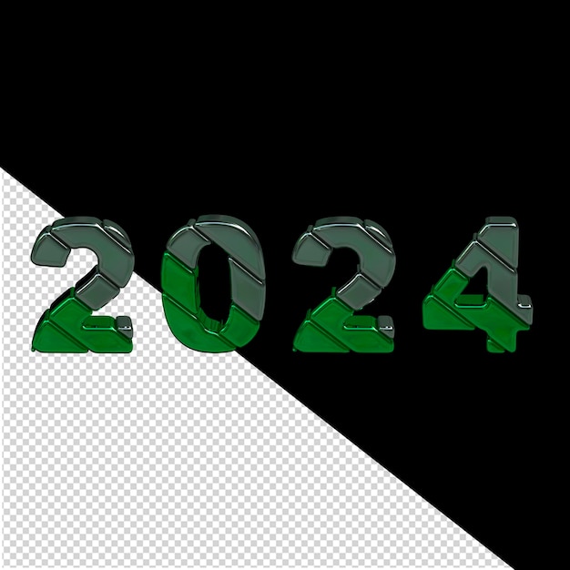 PSD 2024 año nuevo verde 3d