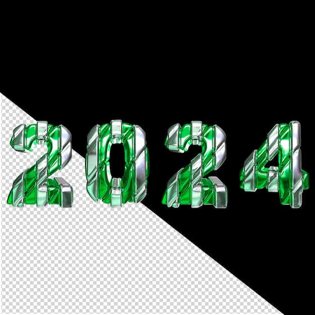 PSD 2024 año nuevo verde 3d