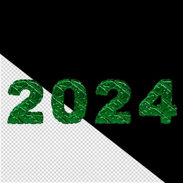 PSD 2024 año nuevo verde 3d