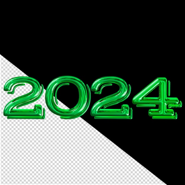 PSD 2024 año nuevo verde 3d