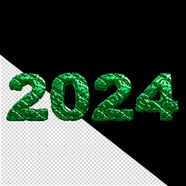 PSD 2024 año nuevo verde 3d