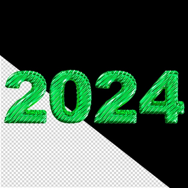 PSD 2024 año nuevo verde 3d