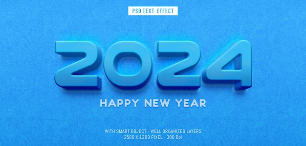 2024 bearbeitbare Text-Effekt 3D-Stil mit einer weichen Cremefarbe