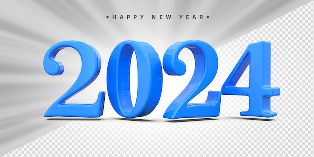 2024 feliz año nuevo 3d