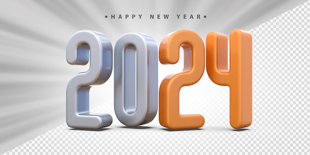 2024 feliz año nuevo 3d