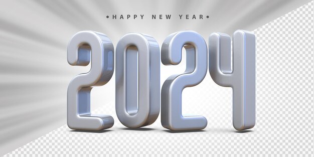 2024 feliz año nuevo 3d