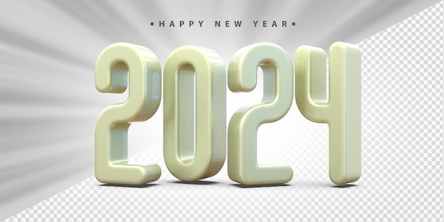 2024 feliz año nuevo 3d