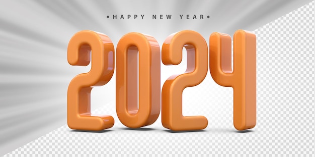 2024 feliz año nuevo 3d