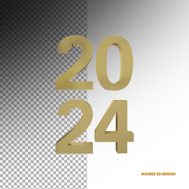 2024 feliz año nuevo render 3d