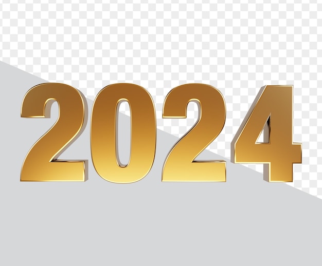 2024 gold 3d text effect