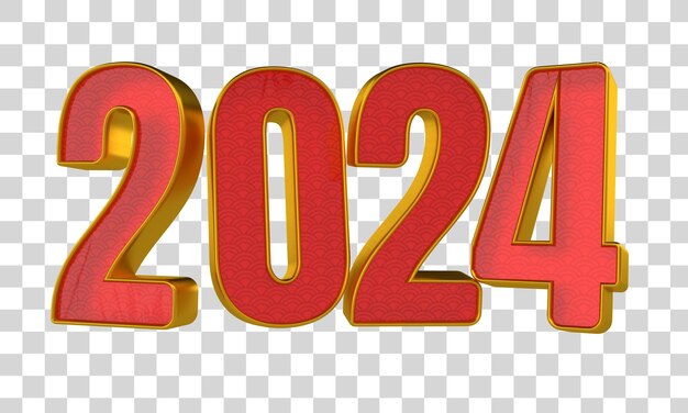 2024 letras 3d PNG