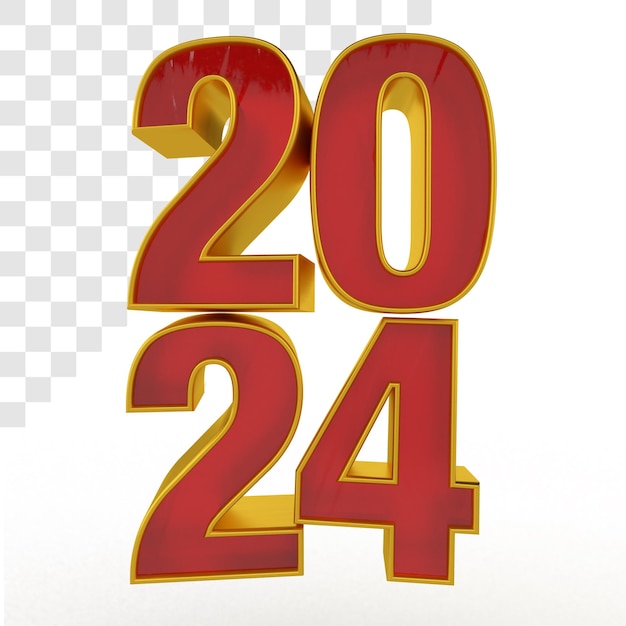 PSD 2024 letras 3d png