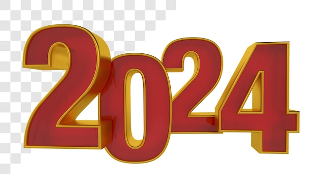 2024 lettering 3d PNG