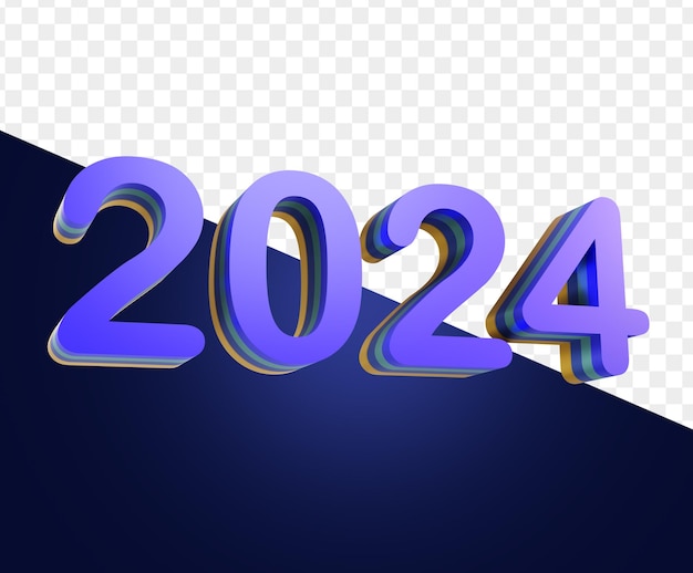 2024 lila 3D-Text-Effekt
