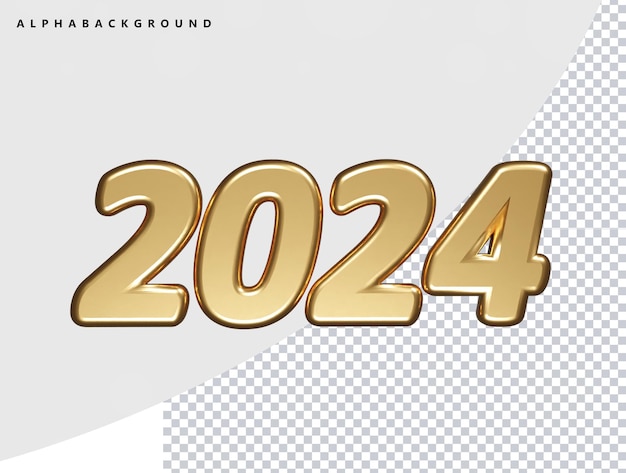 2024 new year text effect element