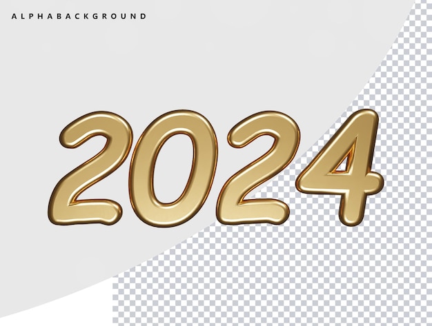 2024 new year text effect element
