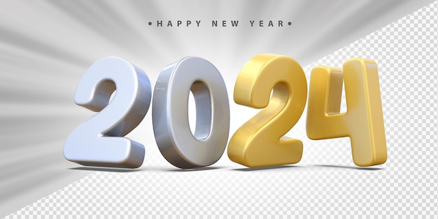 2024 nuevo año 3d