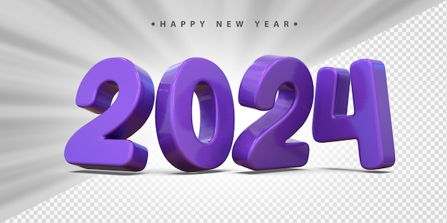 2024 nuevo año 3d