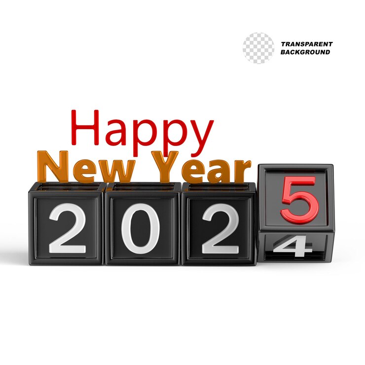 2025 buon anno nuovo 3d render testo