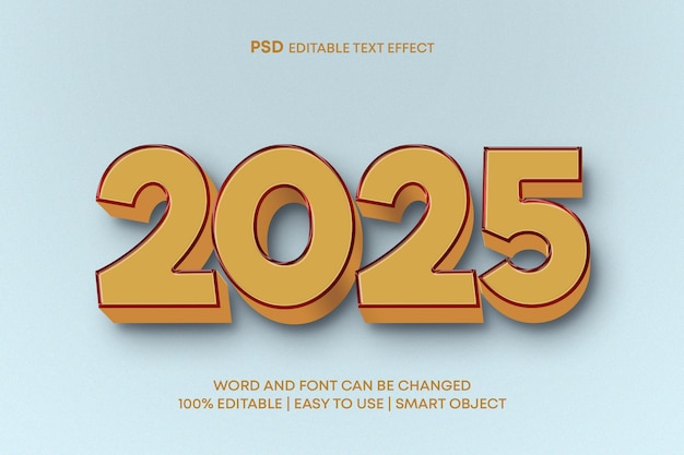 2025 Efecto de texto en 3D