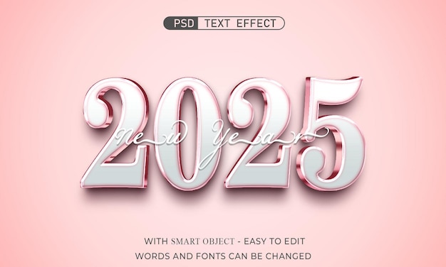 2025 Efecto de texto estilo 3D