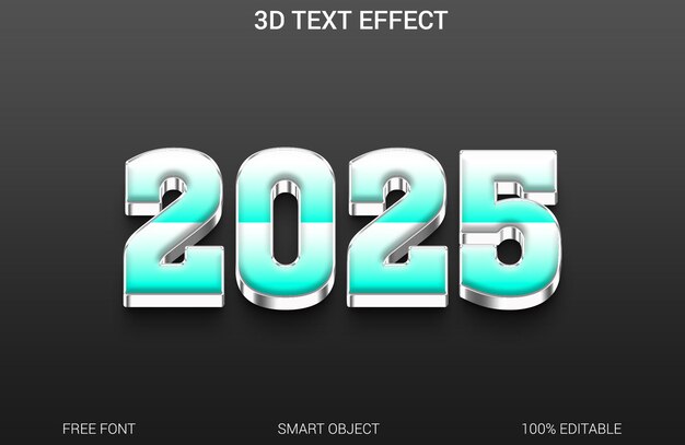 2025 plantilla de efectos de texto 3D