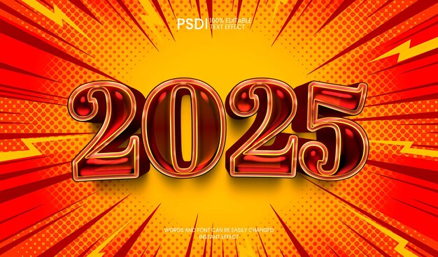 2025 PSD Efecto de texto 3D editable