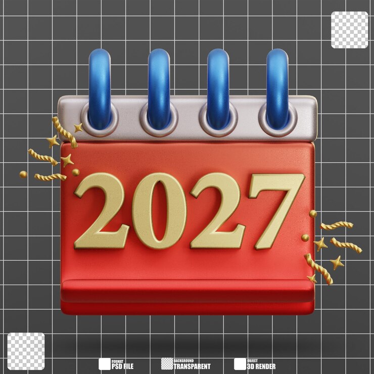 PSD 2027 new year calendar
