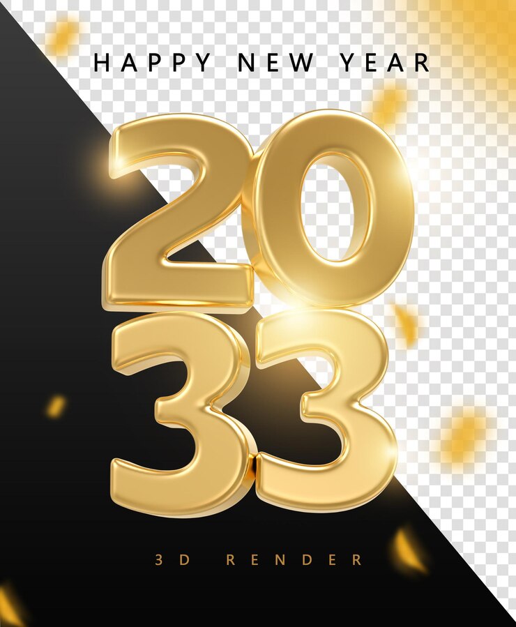 PSD 2033 felice celebrazione del nuovo anno d'oro