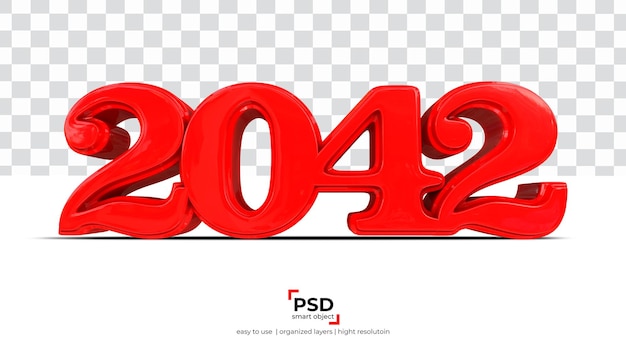2042 3d rendering isolated on transparent background ready to use