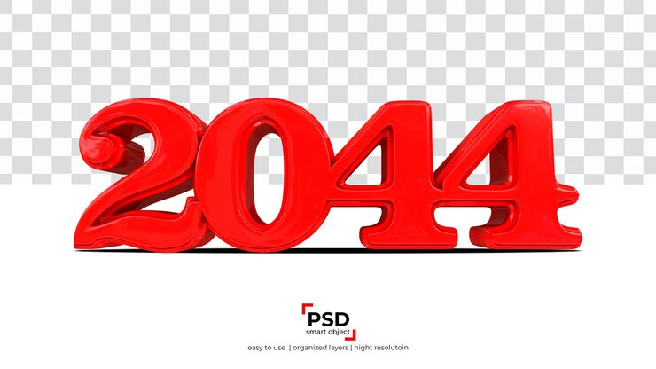 PSD 2044 representación 3d aislada sobre fondo transparente lista para usar